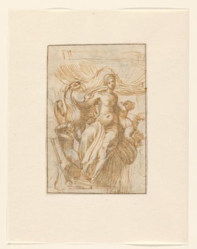 Leda or Venus (?) with Bird and Putti Before a Shell