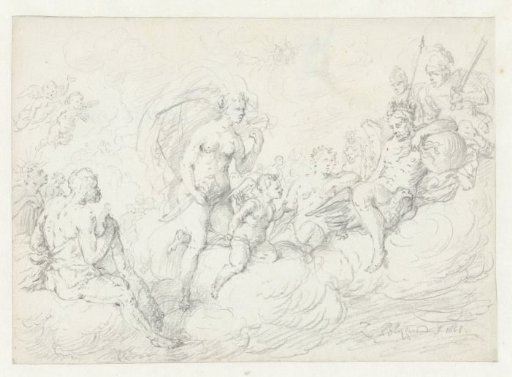 Cupid begs Jupiter to be allowed to marry Psyche