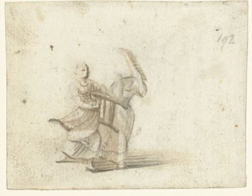 Woman with a Rack and a Woman with a Basket