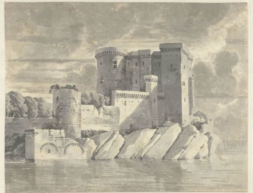 Castle on rocks by water
