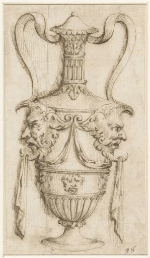 Vase with mascarons on the shoulders