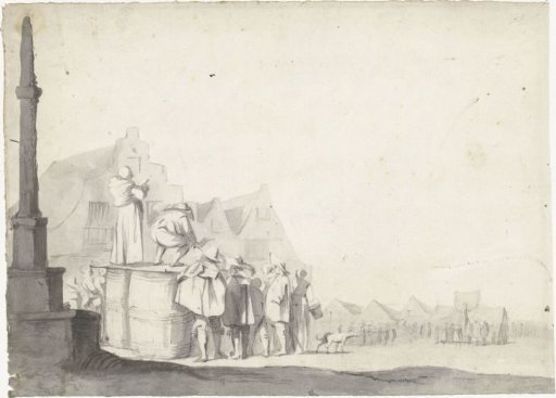 Market Square with a Town Crier on a Vat
