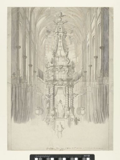 Catafalque for Emperor Charles VI in the church of St. Michael and St. Gudula in Brussels