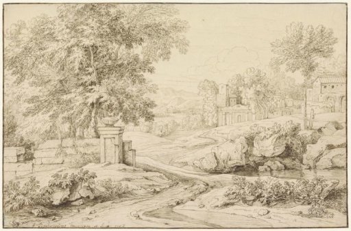 Landscape with Ruins, on the Left a Dilapidated Wall