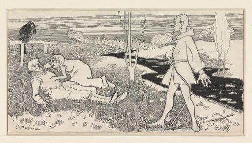 Woman Kneeling Beside the Loser of a Duel