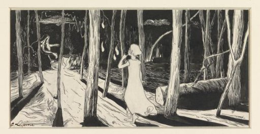 Witch at a Cauldron in a Wood by Night