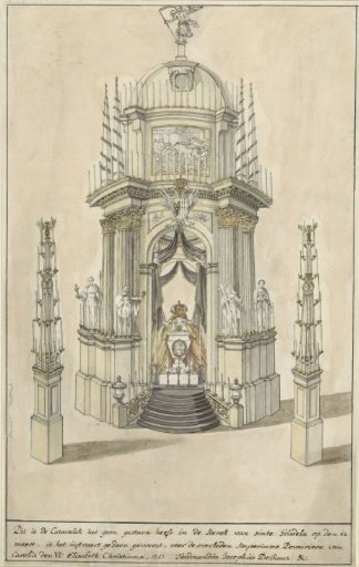 Catafalque for Empress Elisabeth Christine in Brussels, 1751