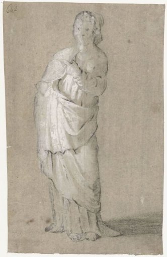Standing woman in a dress from ancient times