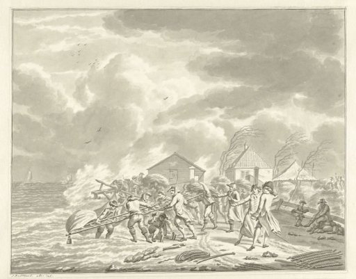 The flooding of the Diemerzeedijk near Amsterdam, 1776