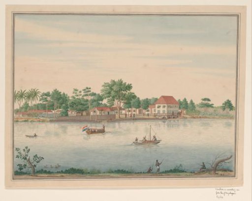 View of a ferry house at the 'Grote Pas' near Colombo