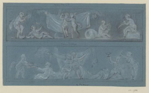 Design for a frieze with Friendship and Mirth