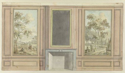 Design for a wall painting in the side room at Hendrik Wessels