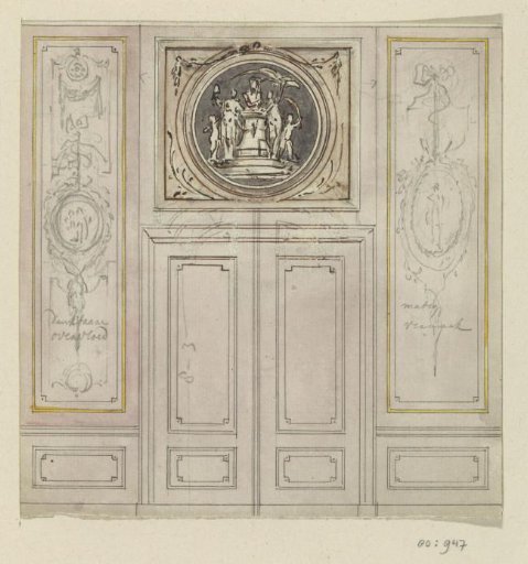 Design for a room wall with a door