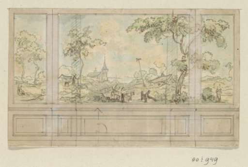 Design drawing for a room wall