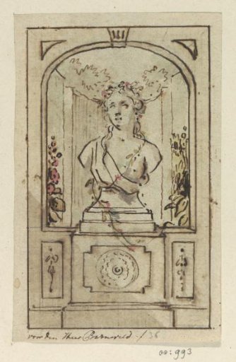 Design for a decorative painting with a bust