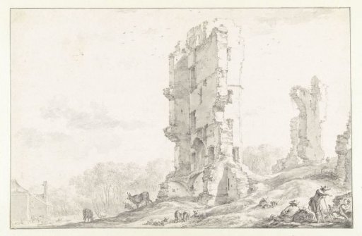 View of the Ruins of Huis te Kleef, near Haarlem
