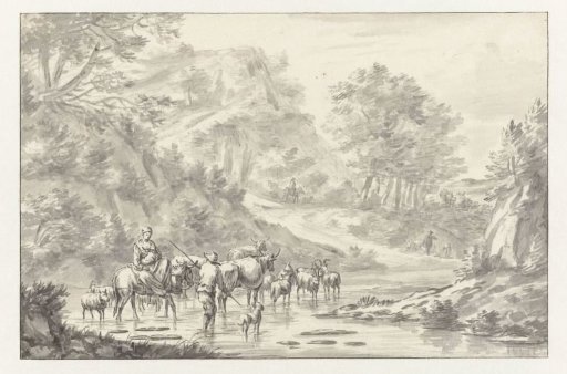 Italianate Landscape with Herders Crossing a Ford