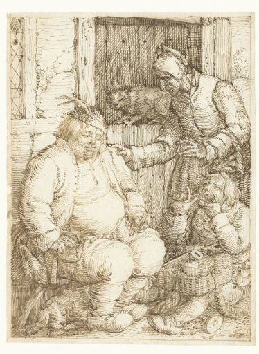 A Pedlar Demonstrating his Wares