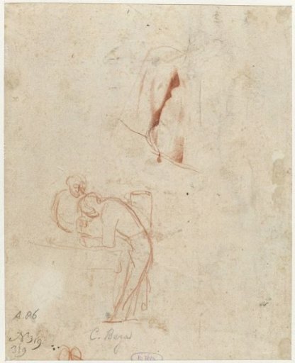 Sketch of Two Standing Figures and a Drapery Study