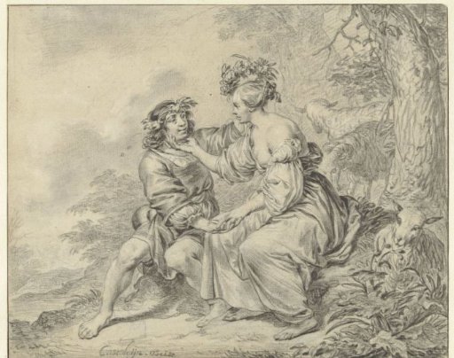 Shepherd and Shepherdess Seated in a Landscape