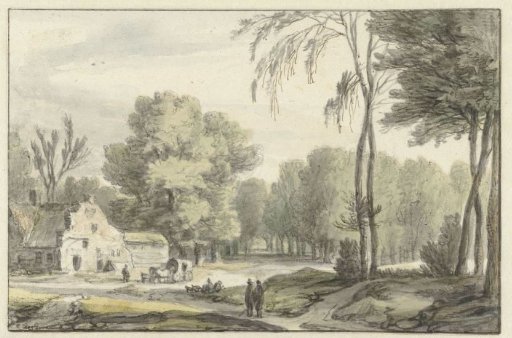 Landscape with a Travel Wagon in Front of a Farmhouse