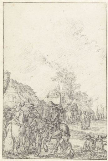 Mounted Soldiers in Their Quarters