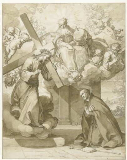 Christ with the cross appears to Ignatius of Loyola