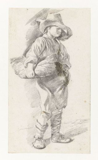 Standing Youth in a Large Hat, with a Basket under his Arm