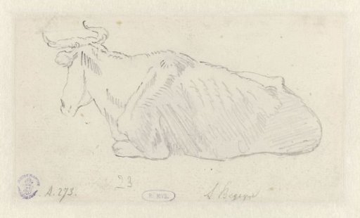 Recumbent Cow Facing Left