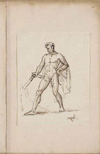 Nude Man with a Cape and Sword