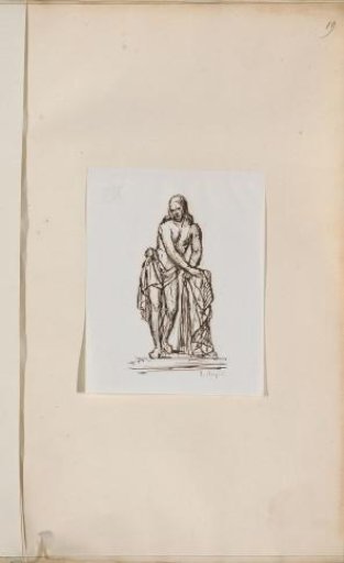 Sculpture of a half-naked man