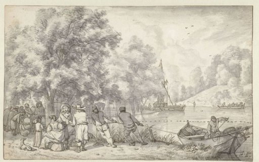 River view with fishermen