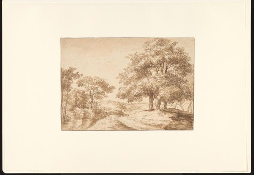 Landscape with three trees on the right