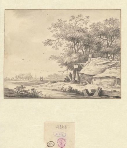 Landscape with an inn by a ditch