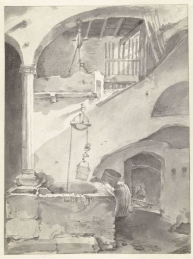 Italian courtyard with a well