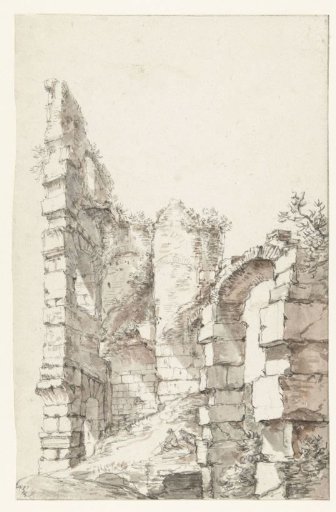View of the Ruins of the Colosseum, Rome, with Two Seated Figures