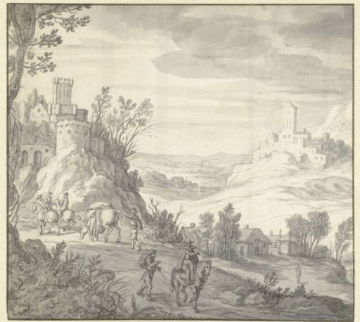 Mountain landscape with a castle