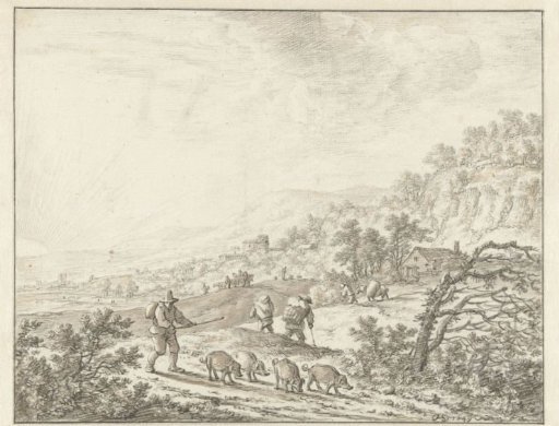 Mountainous Landscape with a Sunset