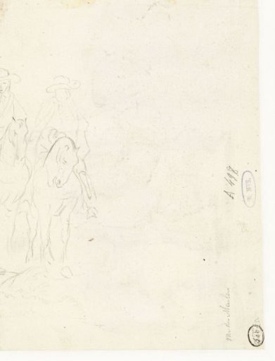 Fragment of a sketch of two riders