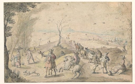 Landscape with Falconers and Cattle Herder