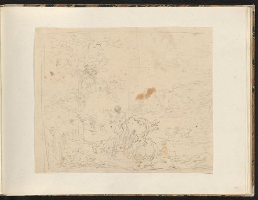 Landscape with a shepherd and cows