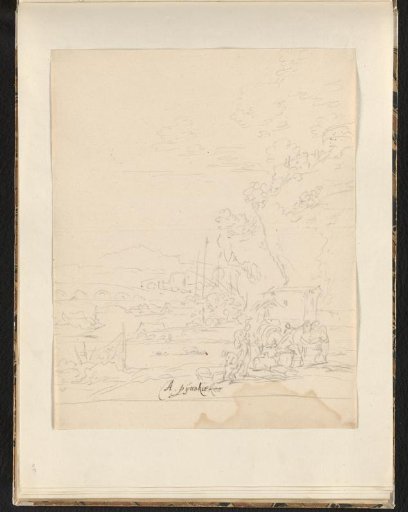 Landscape with horsemen