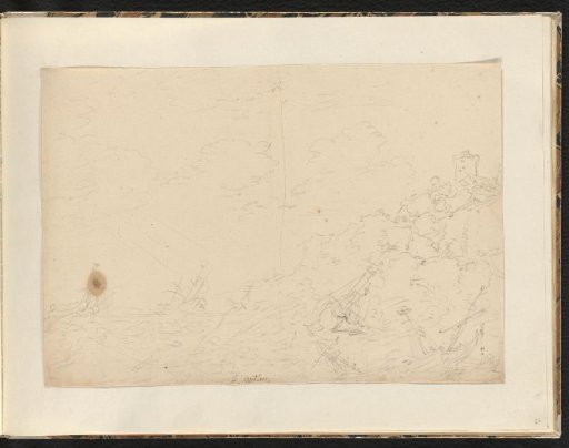 Ships in a storm at sea