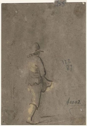 Sketch of a boy, walking to the right