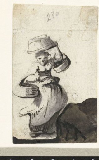 Woman Walking with Three Buckets