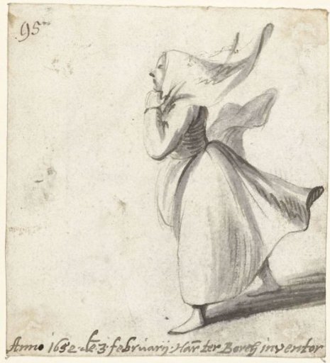 Woman with a scarf, facing left