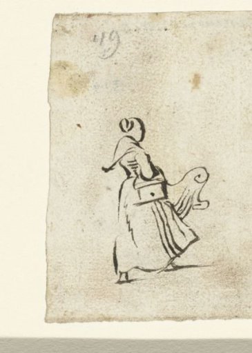 Woman with a Stove on Her Arm, Facing Right