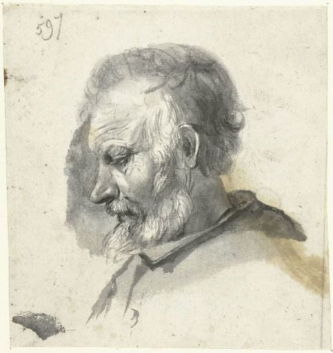 Head of an old man, in profile