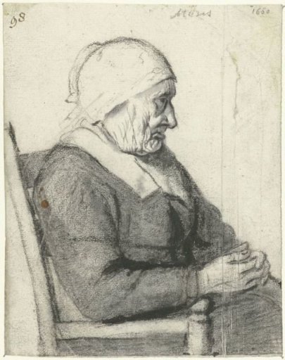 Seated Old Woman, in Profile
