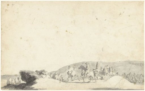 Cavalry procession in a landscape